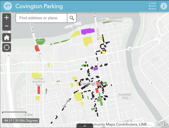 Covington Parking - Map Graphic
